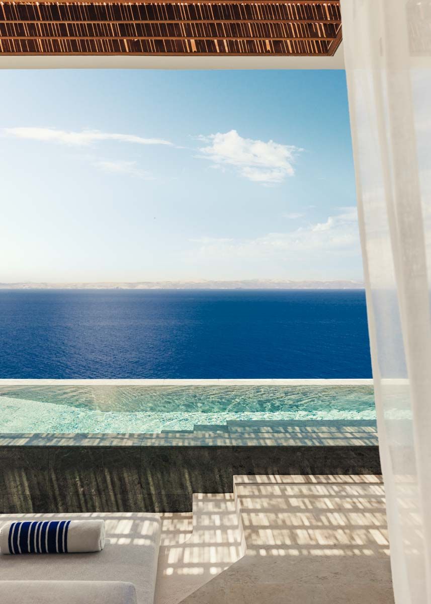 One & Only Kea Island Pool von der Villa mit Meerblick